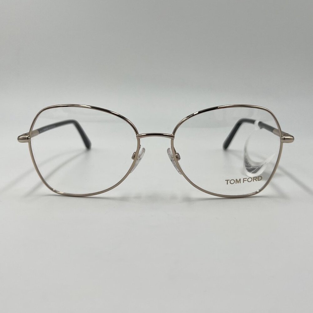 TOM FORD TF5248 028 Gold Black Butterfly Shape Demo Lens Eyeglasses